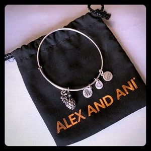 Alex and Ani expandable bracelet with pineapple